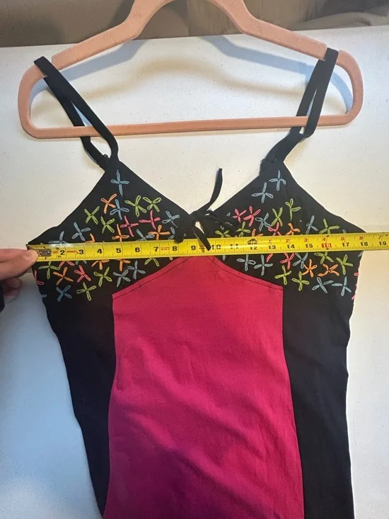 Leopards & Roses Red Sleeveless Midi Hippie Dress Pink Floral Boho Cotton 1X New - Picture 16 of 16